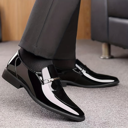 Men's Business Slippers – Elegant Glossy Look, Modern Loafers for Office & Celebrations