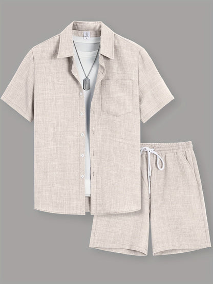 Herren Freizeit Kurzarm Set – Shirt und Shorts – Sommer Outfits für Alltag & Urlaub