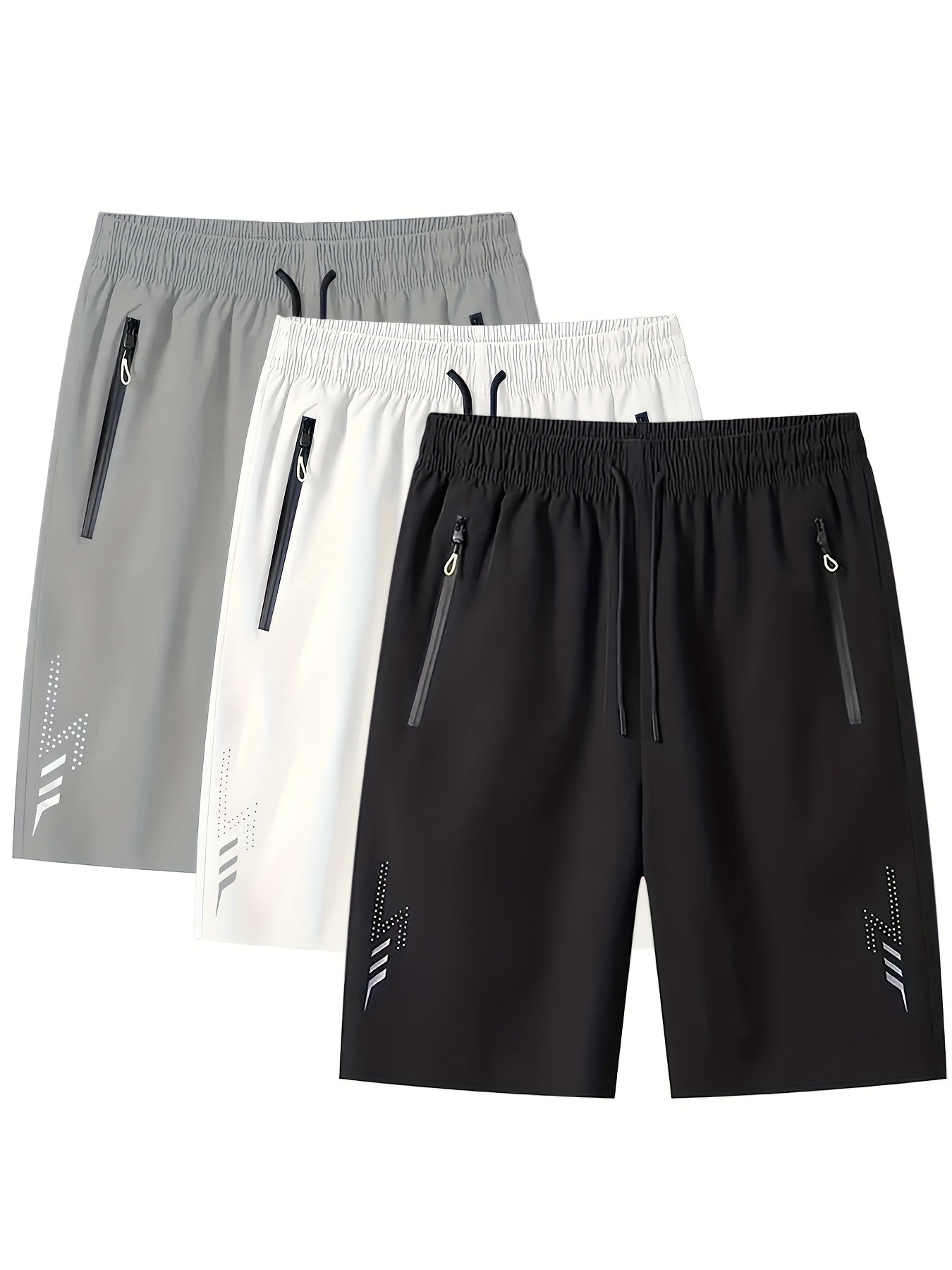 Men's sports shorts with zippered pockets for leisure and training