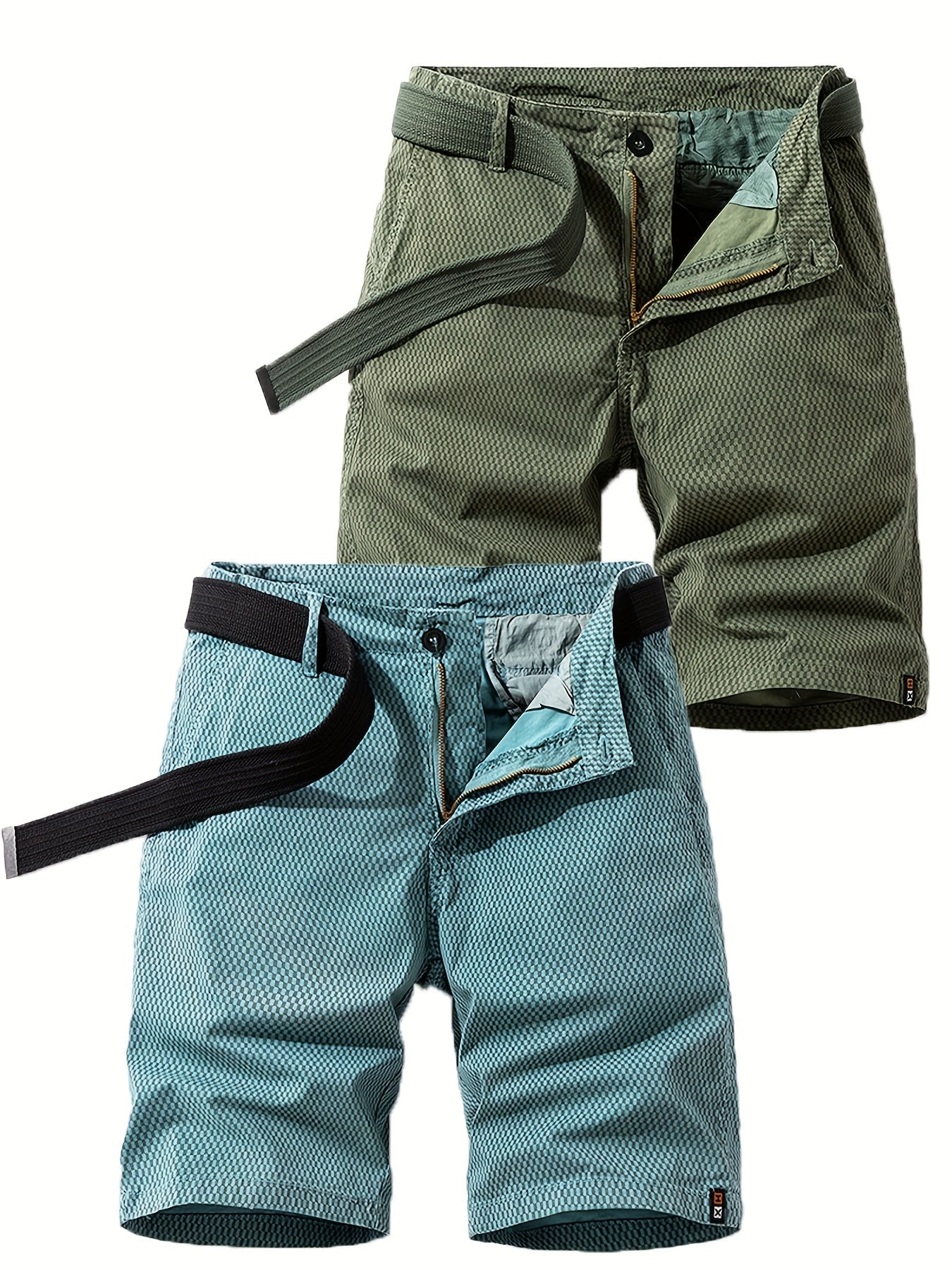 Men's Summer Casual Shorts with Belt – Breathable Regular Fit Bermuda Shorts for Everyday and Outdoor Use