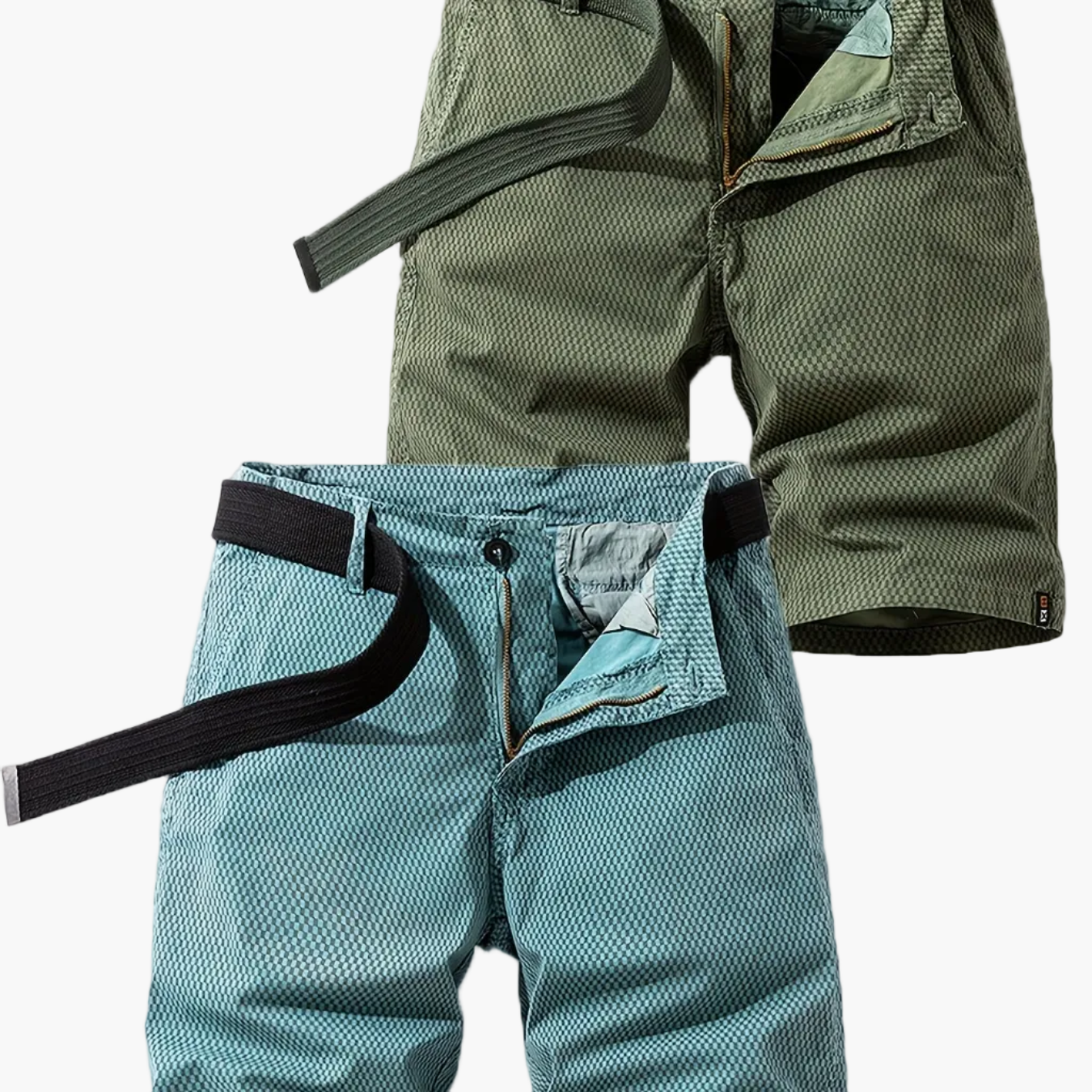 Men's Summer Casual Shorts with Belt – Breathable Regular Fit Bermuda Shorts for Everyday and Outdoor Use