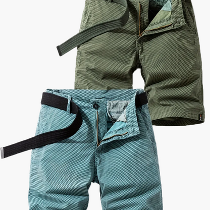Men's Summer Casual Shorts with Belt – Breathable Regular Fit Bermuda Shorts for Everyday and Outdoor Use