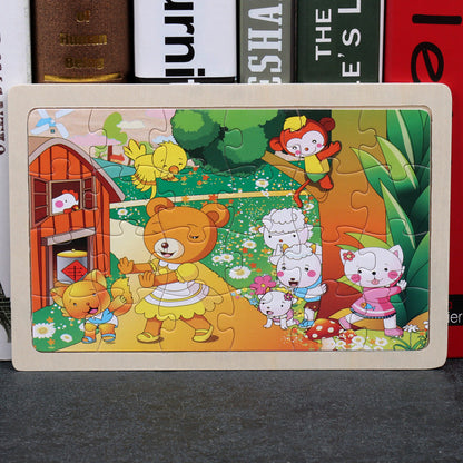 Children's Wooden Puzzle Set – Colorful Educational Toys in Storage Metal Box, from 3 Years, Unisex