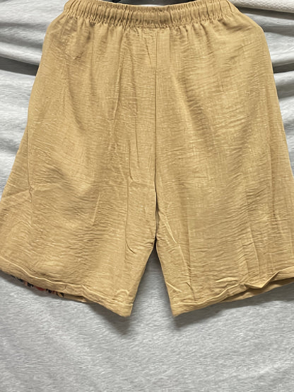 Men's ethnic shorts with geometric print and adjustable waistband – fashionable casual pants for summer and vacation