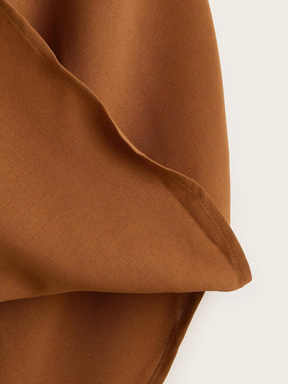 Women's Sleeveless Draped Halter Blouse – Elegant Business and Casual Look