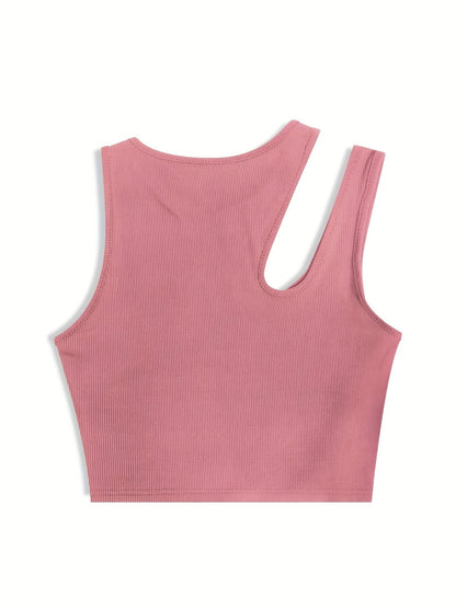 Damen Asymmetrisches Crop Top für Sommer – Modisches Party- und Freizeitoberteil