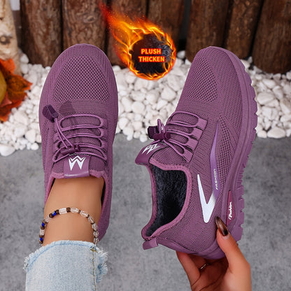 Pink women's sneakers lined with elastic laces