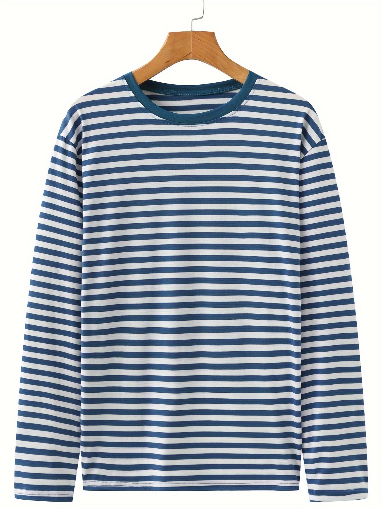 Striped long-sleeve crew-neck shirt for women and men