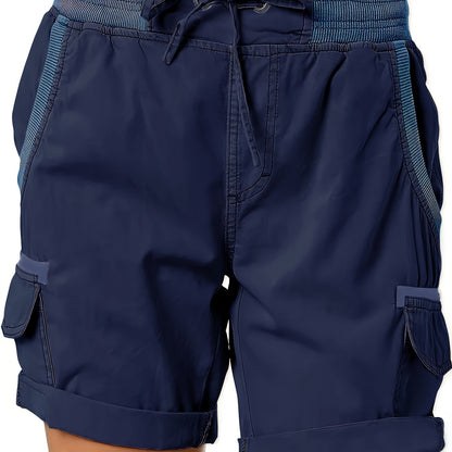 Women's Casual Shorts with Drawstring and Cargo Pockets – Comfortable Summer Bermuda Shorts