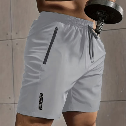 Men's Sports and Fitness Shorts with Zipper Pocket – Ideal for Training & Leisure