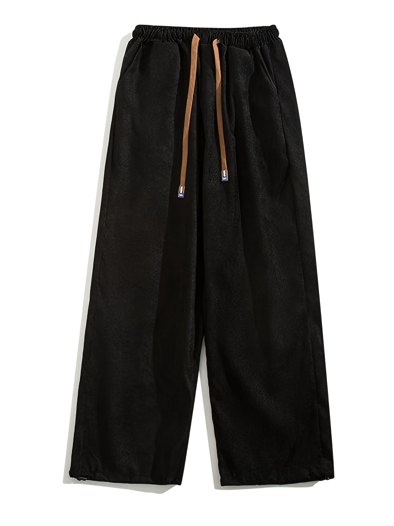 Men's Pleated Casual Pants with Elastic Waistband and Drawstring – Modern Urban Style & Comfort