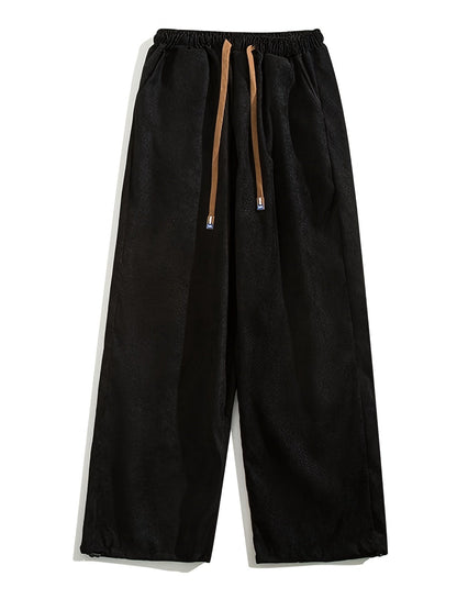 Men's Pleated Casual Pants with Elastic Waistband and Drawstring – Modern Urban Style & Comfort