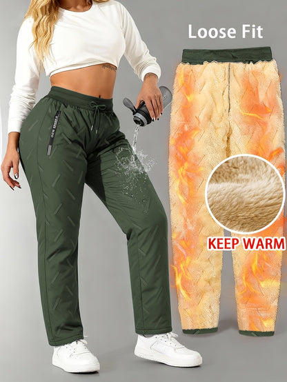 Damen Gefütterte Jogginghose Warm Winter Cargohose Sporthose
