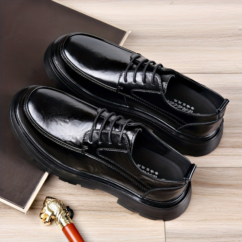 Men's Vintage Lace-Up Shoes for Everyday & Leisure – Fashionable Oxfords with Round Toe