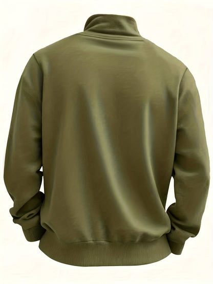 Herren Halb-Reißverschluss Pullover mit Brusttasche