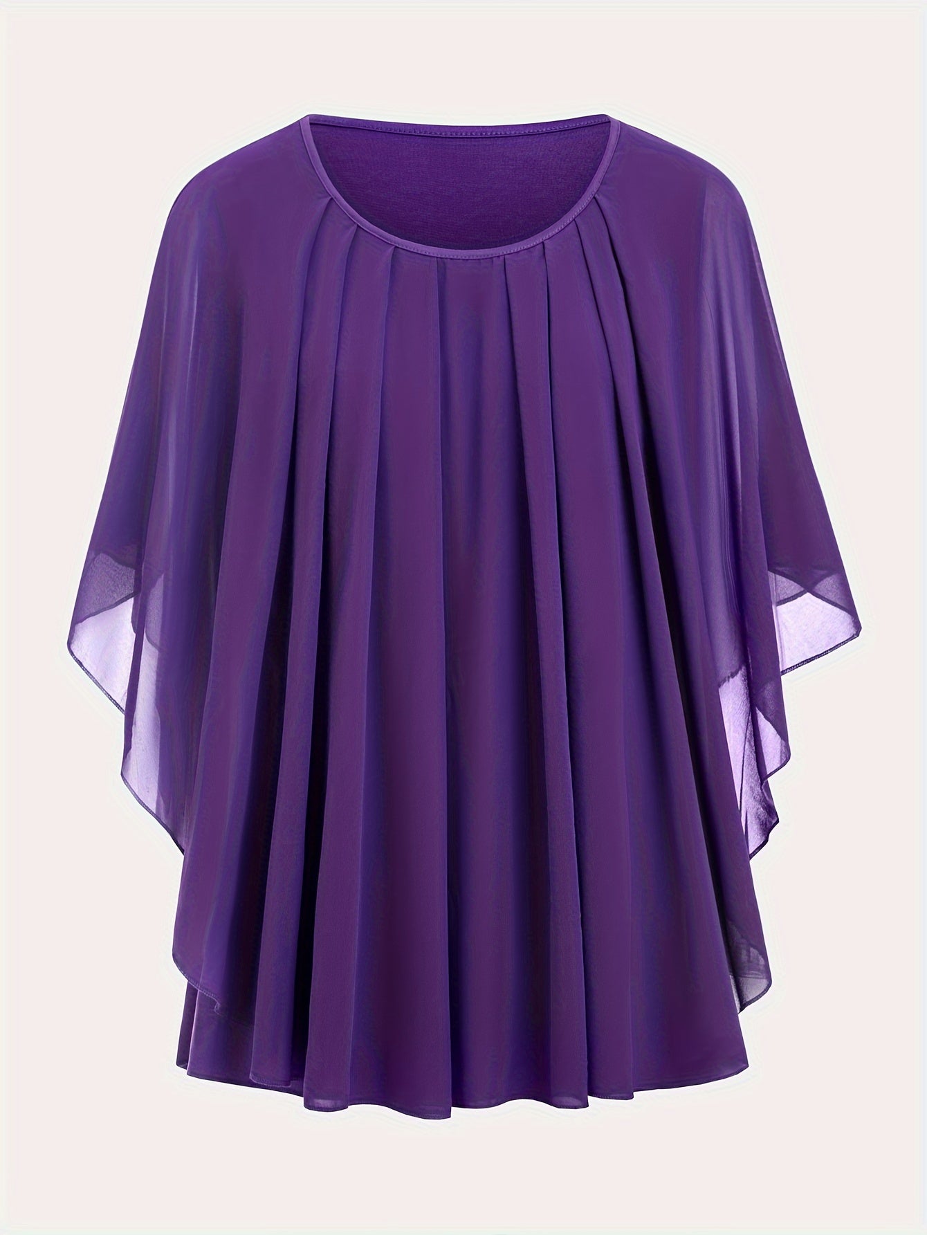 Women's Elegant Flowing Chiffon Cape Top for Going Out – Oversized Style