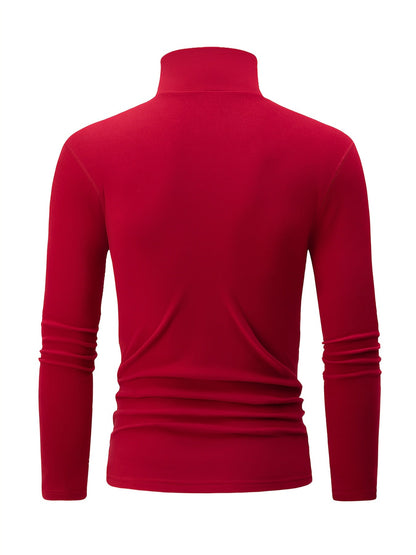 Herren Rollkragenpullover Langarm Slim Fit Basic Top im 4er-Set - Schwarz, Weiß, Grau, Hellblau