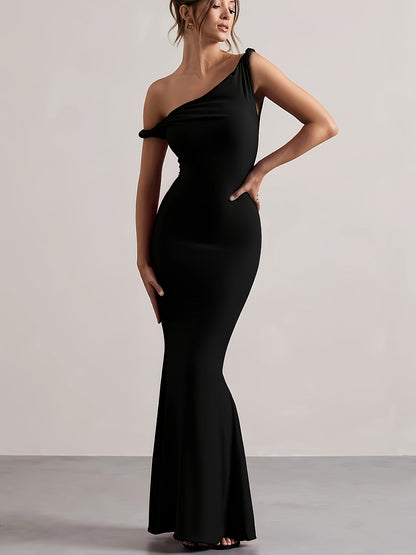 Women's Elegant Mermaid-Style Evening Dress, Off-Shoulder, Perfect for Special Occasions