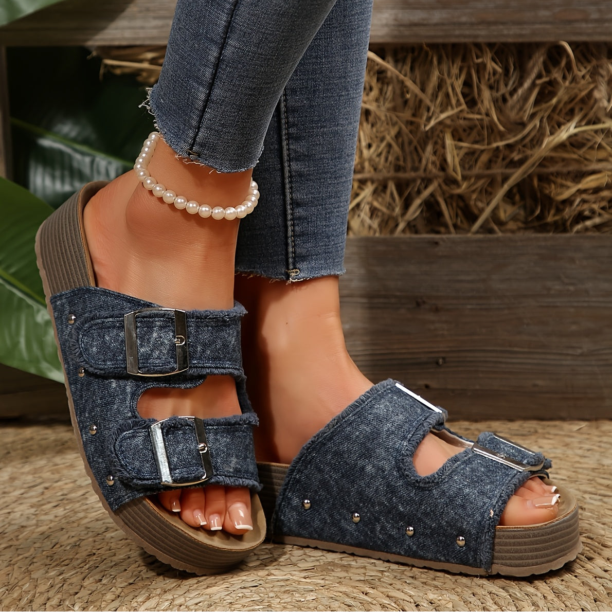 Damen Plateau-Sandalen im Boho-Stil für Alltag und Freizeit