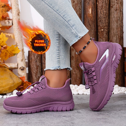 Pink women's sneakers lined with elastic laces