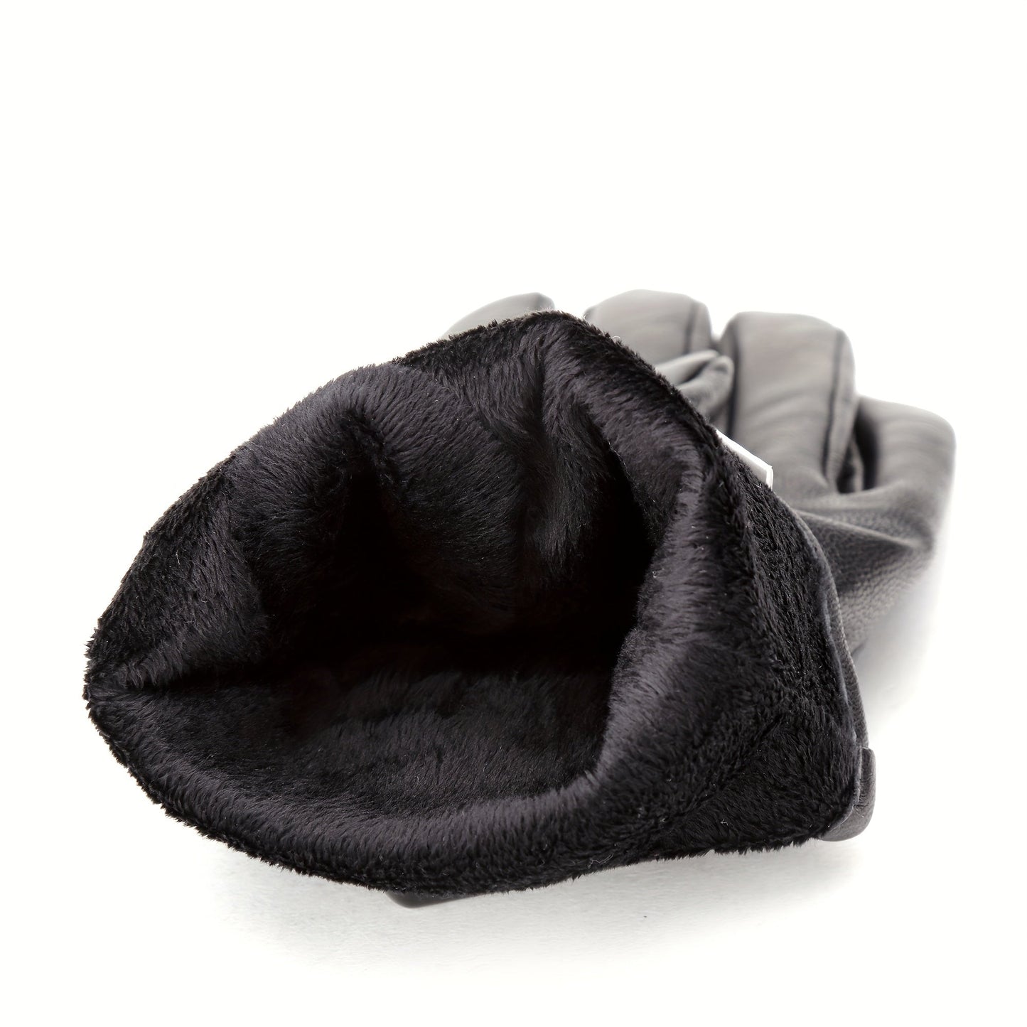 Black gloves with elastic cuffs