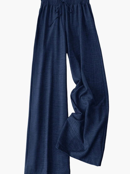 Damen Weite Freizeithose im Straight-Leg-Stil mit Kordelzug – Perfekt für Frühling & Sommer