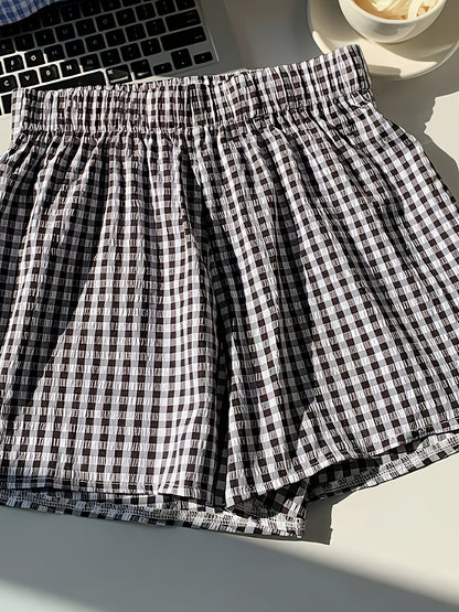 Women's Elegant Striped High-Waist Shorts for Summer Leisure & Everyday Wear