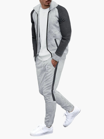 Men's Sporty Two-Piece Tracksuit – Hoodie Jogging Suit for Everyday and Fitness