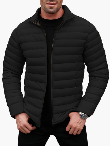 Men's Quilted Jacket Modern Casual with Zipper – Ideal for Everyday & Leisure