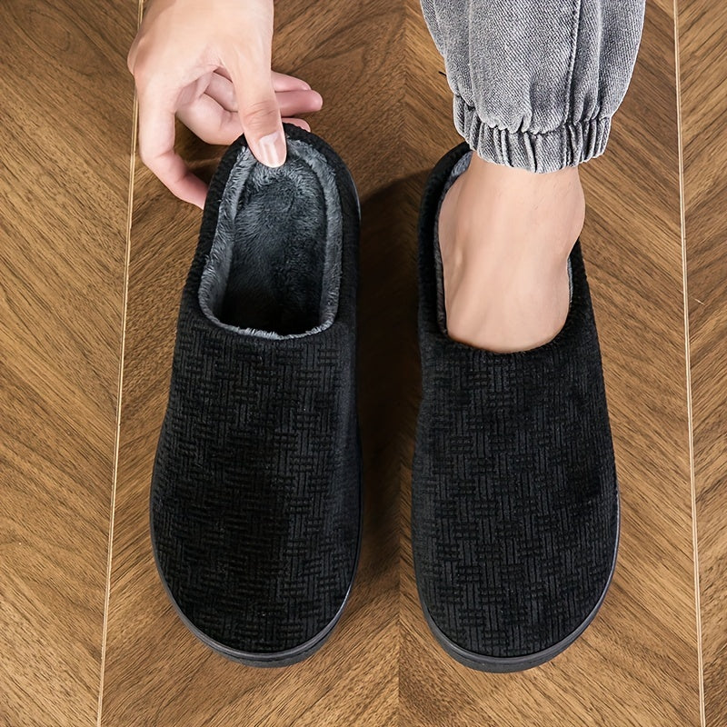 Unisex black slippers with soft lining
