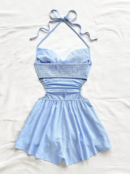 Women's jumpsuit with halter neck and cut-outs – fashionable one-piece for vacation and summer