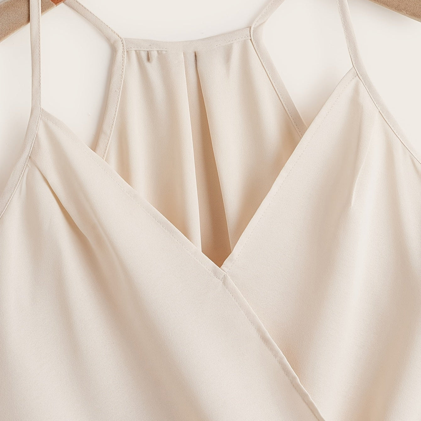Women's Sleeveless Draped Halter Blouse – Elegant Business and Casual Look