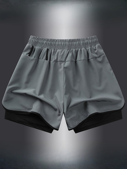 Herren Laufshorts mit integrierter Kompressionshose – Sportliche 2-in-1 Fitnessshorts für Training & Jogging