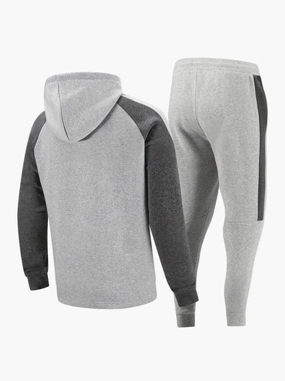 Men's Sporty Two-Piece Tracksuit – Hoodie Jogging Suit for Everyday and Fitness