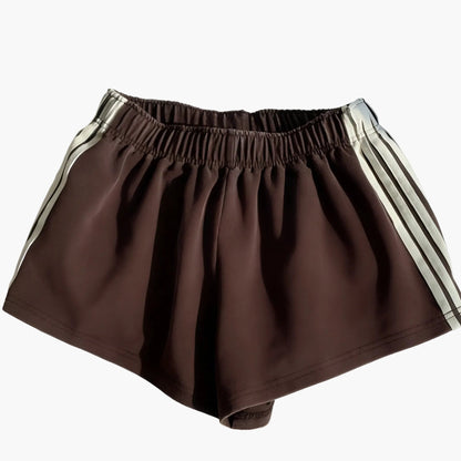 Women's Sport Shorts with Stripes – Casual Running Shorts for Leisure and Fitness