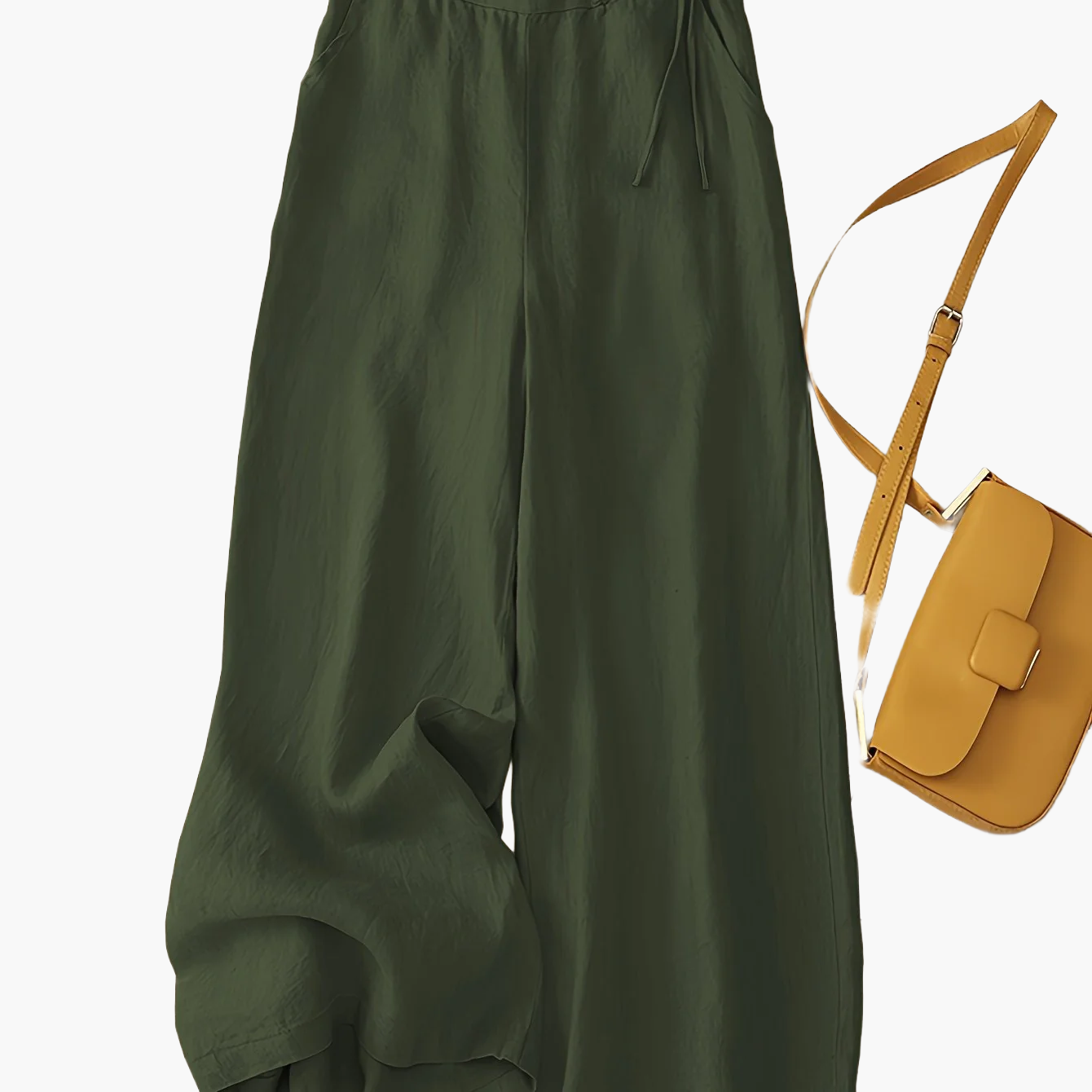 Women's Wide-Leg Casual Pants Elegant with Tie Belt – Perfect for Spring and Summer