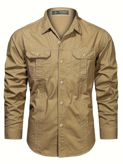 Men's Outdoor Casual Shirt Long Sleeve – Classic Utility Look for Everyday and Adventure