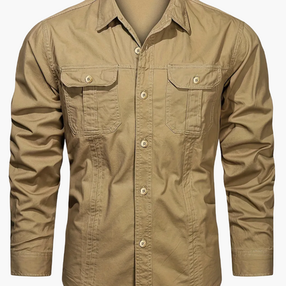 Men's Outdoor Casual Shirt Long Sleeve – Classic Utility Look for Everyday and Adventure