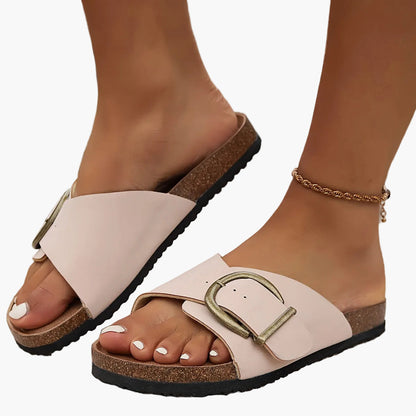 Women's Comfortable Sandals with Large Buckle – Fashionable Summer Shoes for Everyday and Leisure Use