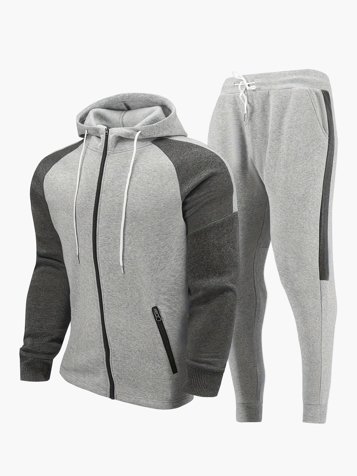Men's Sporty Two-Piece Tracksuit – Hoodie Jogging Suit for Everyday and Fitness