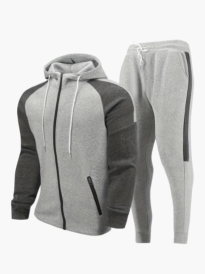 Men's Sporty Two-Piece Tracksuit – Hoodie Jogging Suit for Everyday and Fitness