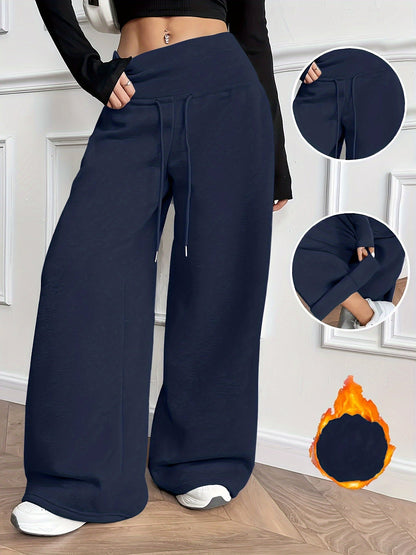 Weite Freizeithose mit Kordelzug Hoher Bund Damen