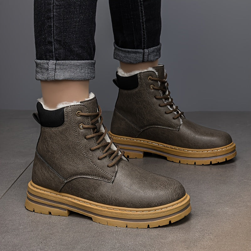Herren Winterstiefel gefüttert Boots Schnürsenkel warme Stiefel