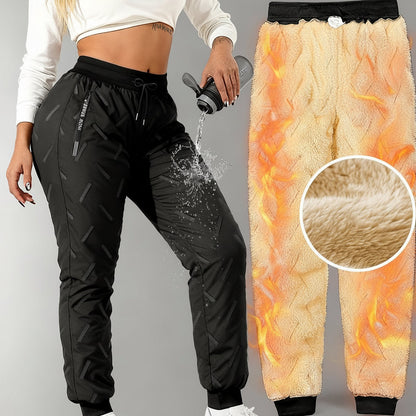 Damen Gefütterte Jogginghose Warm Winter Cargohose Sporthose