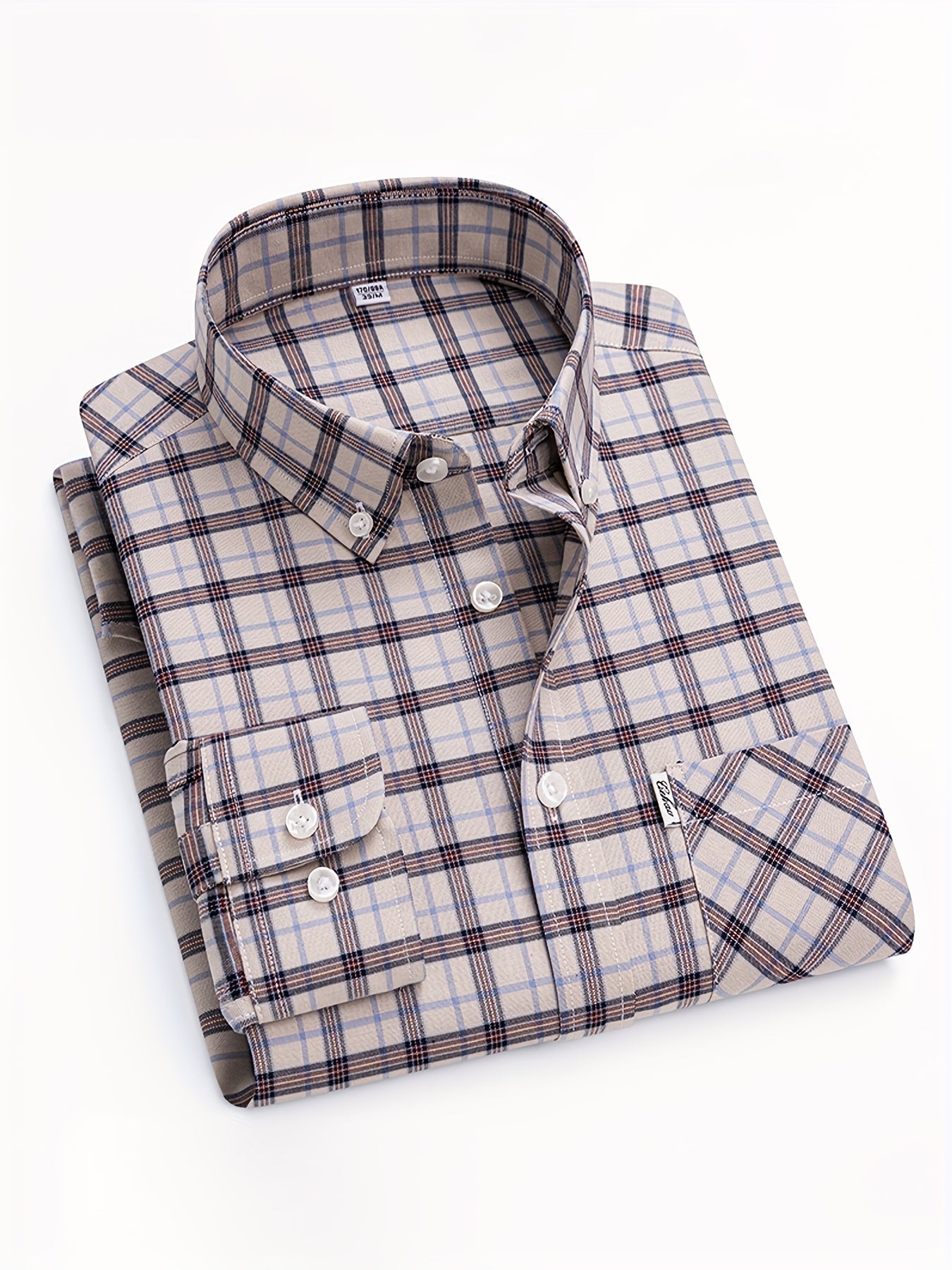 Men's Casual Shirt Checked – Modern Long-Sleeve Shirt for Everyday & Office