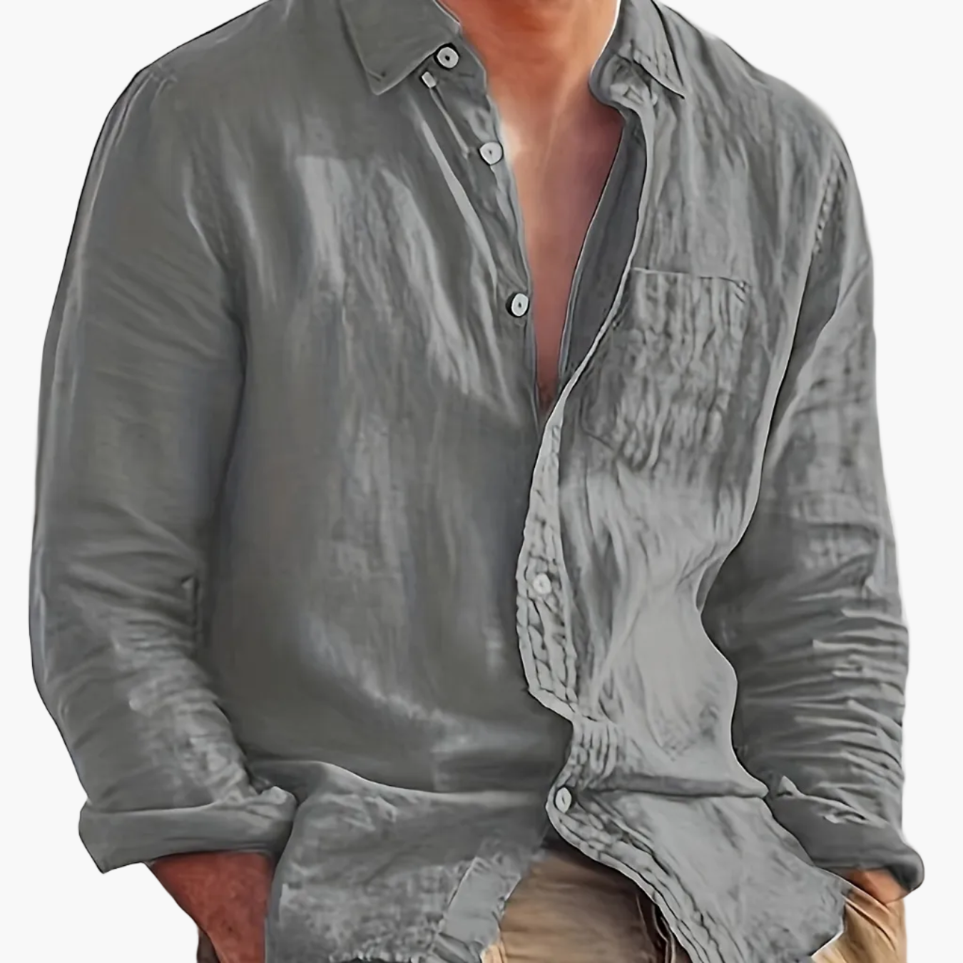 Men's casual shirt with button placket and modern cut for everyday wear and going out