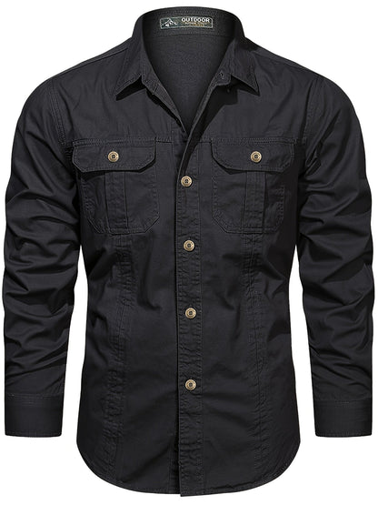 Men's Outdoor Casual Shirt Long Sleeve – Classic Utility Look for Everyday and Adventure