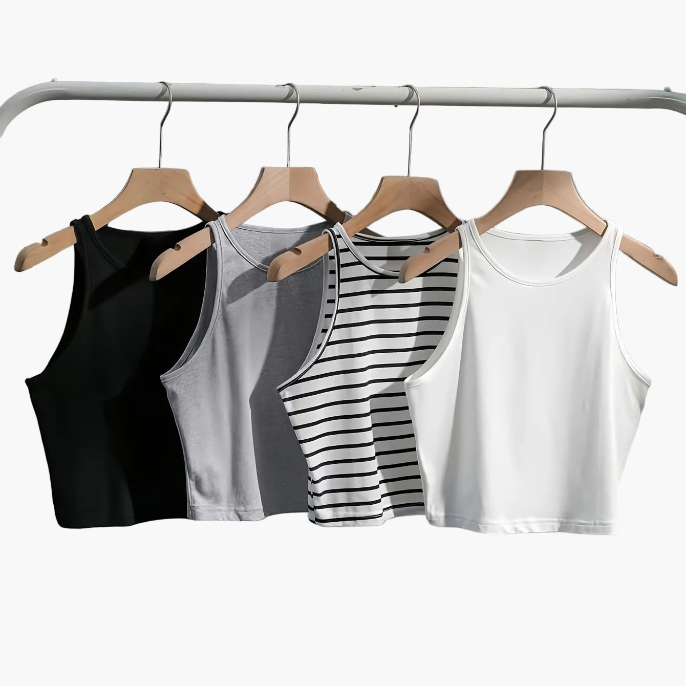 Women's Basic Crop Top Set – Casual Sports Tank Tops for Everyday & Leisure