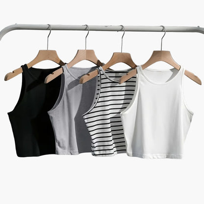 Women's Basic Crop Top Set – Casual Sports Tank Tops for Everyday & Leisure