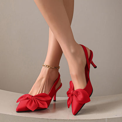 Damen Pumps mit Schleife und hohem Absatz – Elegante Spitzenschuhe für besondere Anlässe